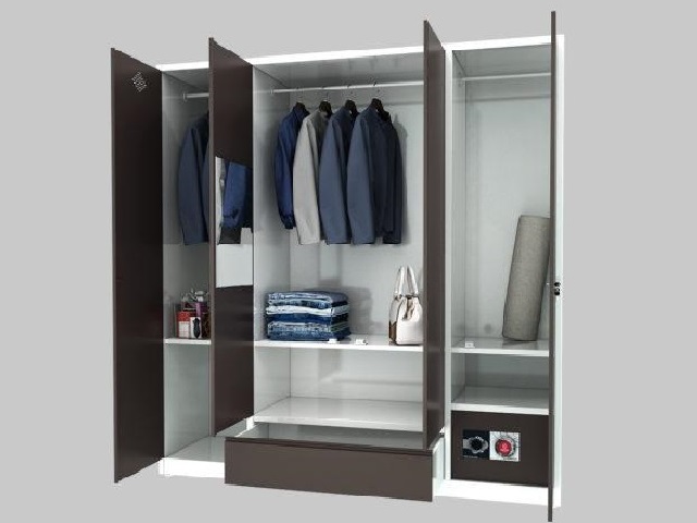 Tủ quần áo bằng sắt thiết kế hiện đại cho không gian phòng ngủ